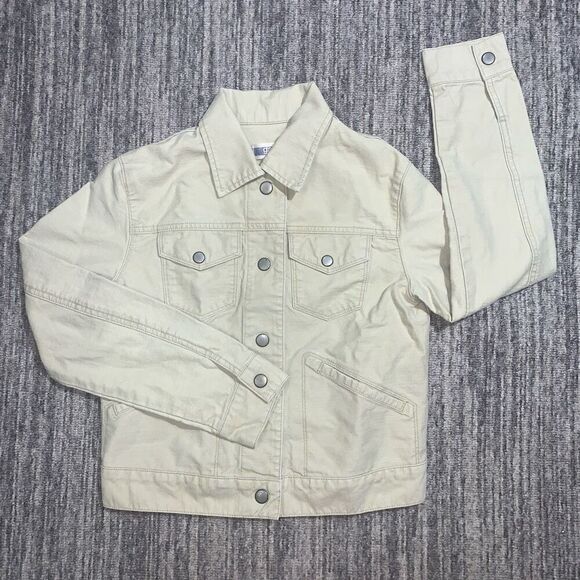 Vintage Y2K Gap Women's XS Off White‎ Button Down Utility Jacket Coat Pockets - Picture 1 of 5
